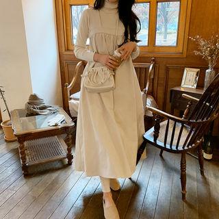 Corduroy A-line Long Pinafore Dress