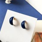 Alloy Open Hoop Earring 1 Pair - S925 - Blue - One Size