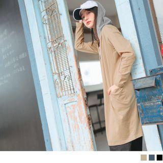 Open Front Hooded Long Top