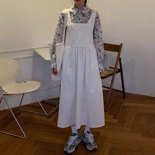 Floral Shirt / Midi Overall Dress