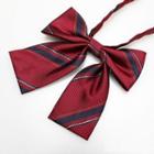 Striped Bow Tie Bow Tie - Stripe - Wine Red & Dark Blue - One Size