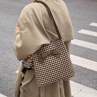 Houndstooth Bucket Bag / Bag Charm / Set