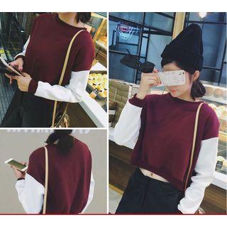 Two Tone Cropped Sweatshirt