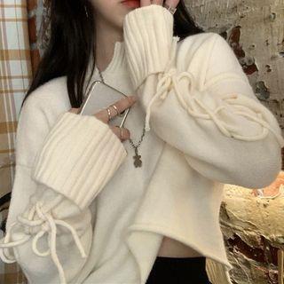 Asymmetrical Lace-up Sweater