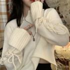 Asymmetrical Lace-up Sweater