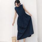 Sleeveless Midi Dress Navy Blue - One Size