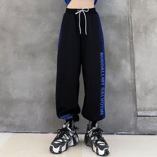 Gradient Lettering Print Sweatpants