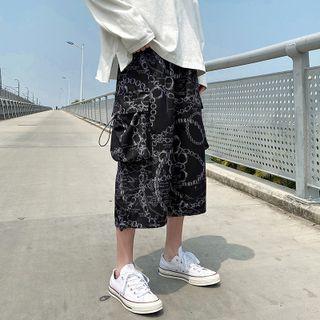 Chain Print Cropped Pants