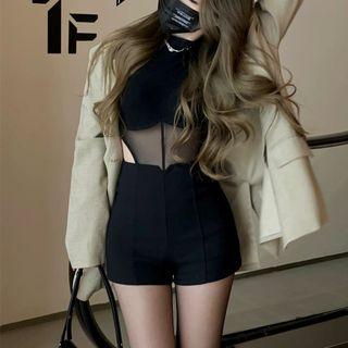 Plain Blazer / Long-sleeve Top / High Waist Shorts