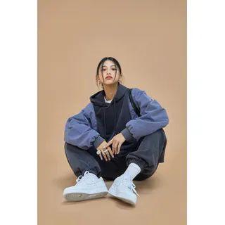 Couple Contrast-panel Pigment Hoodie