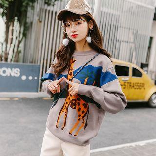 Giraffe Print Sweater