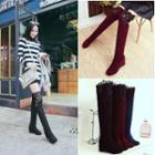 Lace-panel Over-the-knee Boots