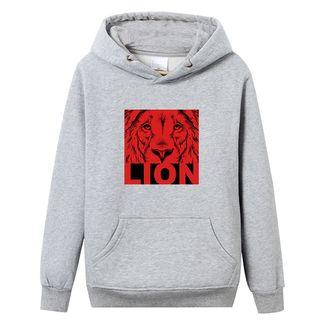 Applique Hooded Fleece-lining Pullover