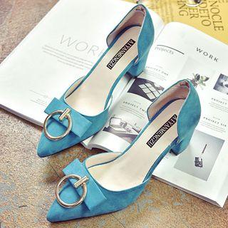 Bow Accent Hoop Pointed Pumps
