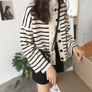 Striped Buttoned Cardigan