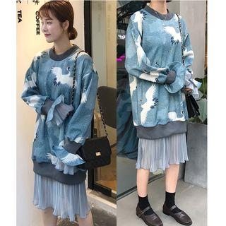 Mock Two-piece Printed Pullover Dress