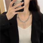 Chunky Chain Alloy Choker Necklace - Silver - One Size