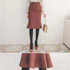 Ruffled-back Midi Skirt