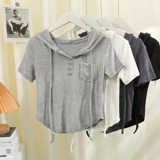 Slim-fit Hooded Crop T-shirt