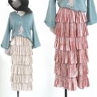 Velvet Layered Midi Skirt