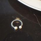 Ribbed Sterling Silver Open Ring