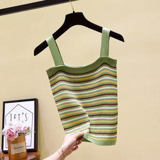 Rainbow Striped Knit Camisole Top