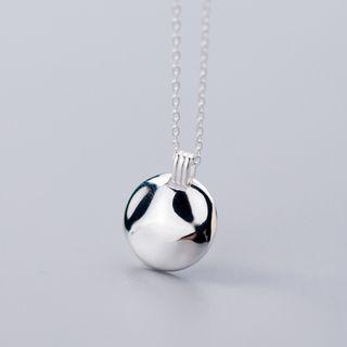 925 Sterling Silver Irregular Disc Pendant Necklace White & Black - One Size