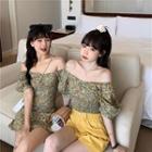 Floral Off-shoulder Short-sleeve Top / Dress