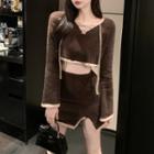 Tie-strap Crop Top / Mini Pencil Skirt