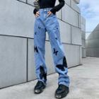 Butterfly Print Loose-fit Jeans