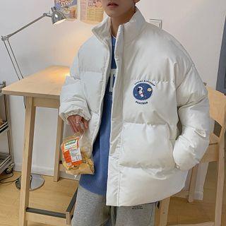 Cartoon Applique Padded Coat