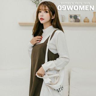 Plus Size Mock-neck Wool Blend Knit Top