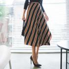 Striped Midi Wrap Skirt