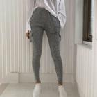 Band-waist Pocket-detail M Lange Pants Gray - One Size