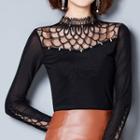 Perforated Long Sleeve Mesh T-shirt