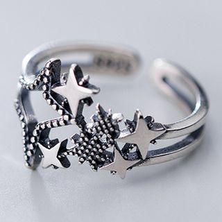 925 Sterling Silver Star Layered Open Ring Ring - As Shown In Figure - One Size