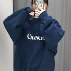 Letter Print Sweatshirt With Lining - Blue - One Size