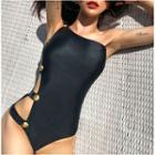 Strappy One Shoulder Swimsuit