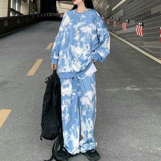 Tie-dye Sweatshirt / Wide-leg Sweatpants