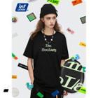 Reflective-lettering Loose T-shirt
