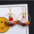 Non-matching Christmas Santa & Bell Hoop Earring As Shown In Figure - One Size