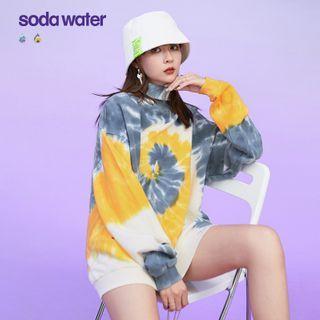 Tie-dyed Oversized High-neck Sweatshirt