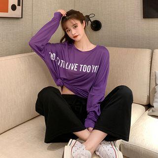 Long-sleeve Letter T-shirt / Pants