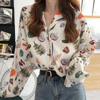 Print Shirt Tangerine - White - One Size