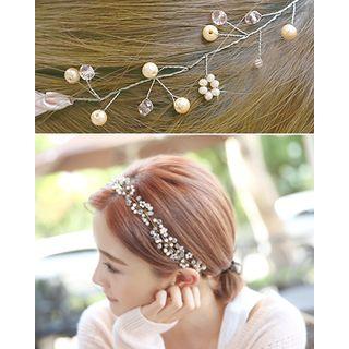 Faux-pearl & Bead Cluster Hair Band