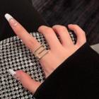 Geometric Alloy Open Ring J546 - Gold - One Size