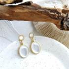 Faux Cat Eye Stone Dangle Earring 1 Pair - Silver Earrings - White - One Size
