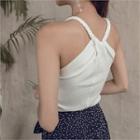 Knotted-strap Knit Top