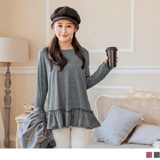 Ruffled Hem Striped Tunic Top