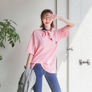 Embroidered-accent T-shirt